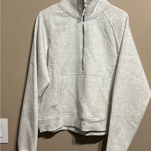Womens Gray Half-Zip Sweater